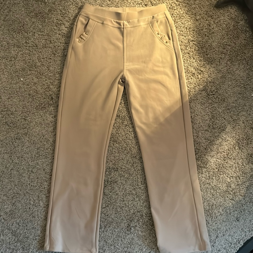 Khaki colored dress pants